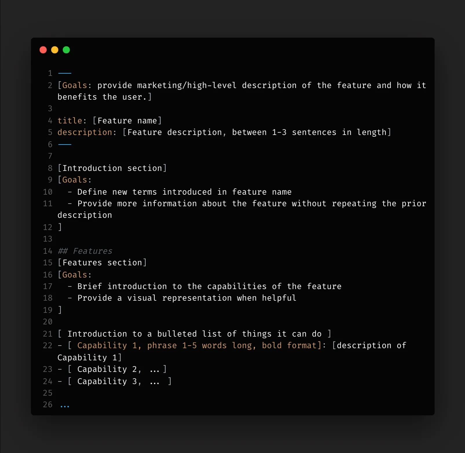Replit's documentation template