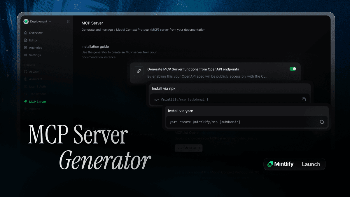 Generate MCP servers from your docs