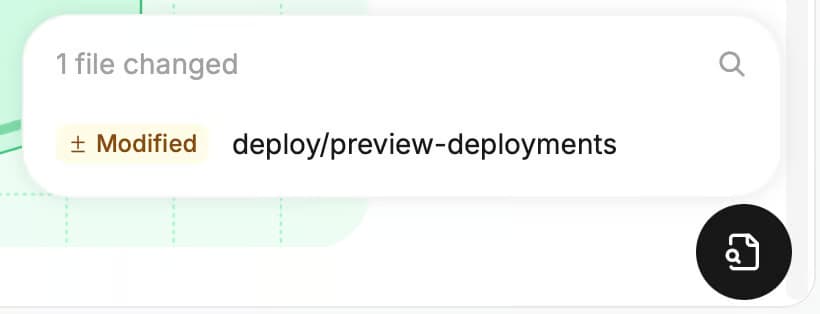 Mintlify preview deployment widget listing one modified file