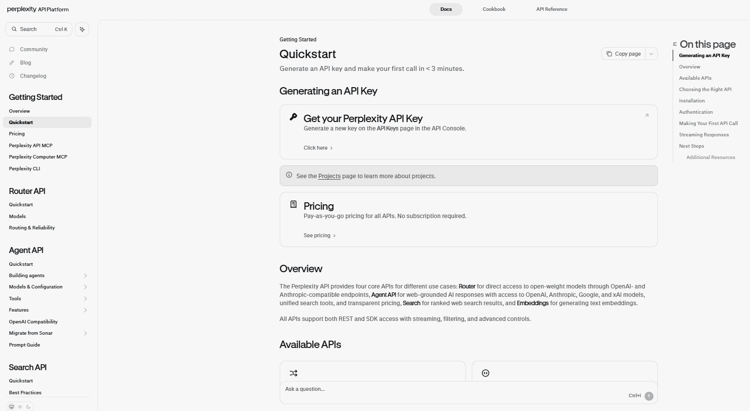 Perplexity: Quickstart