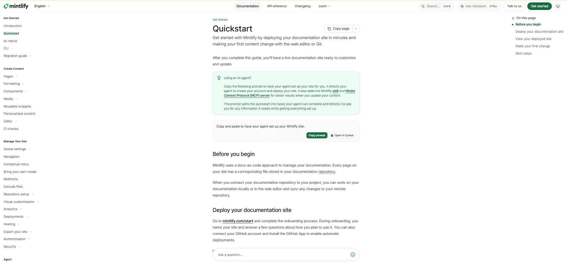 Mintlify: Quickstart