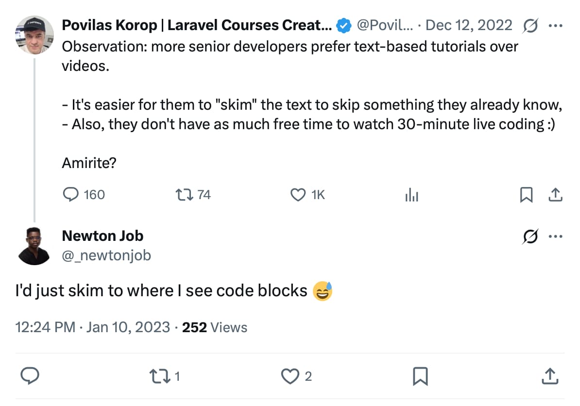 Newton likes to skim code blocks too