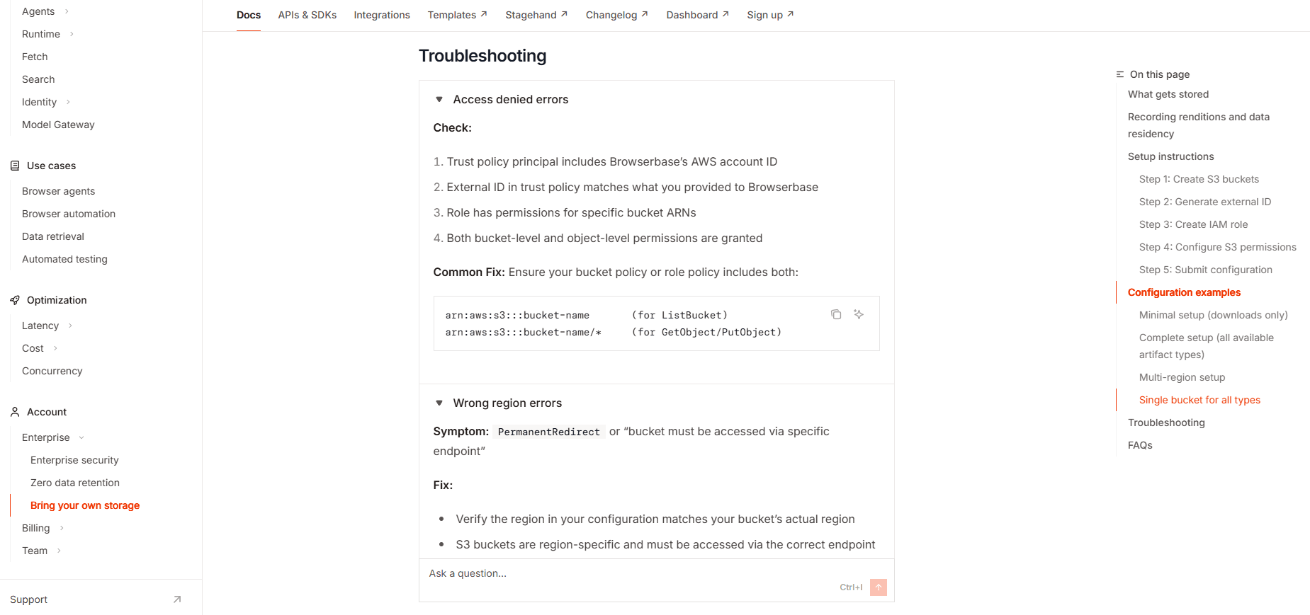 Browserbase: Troubleshooting inside a setup guide
