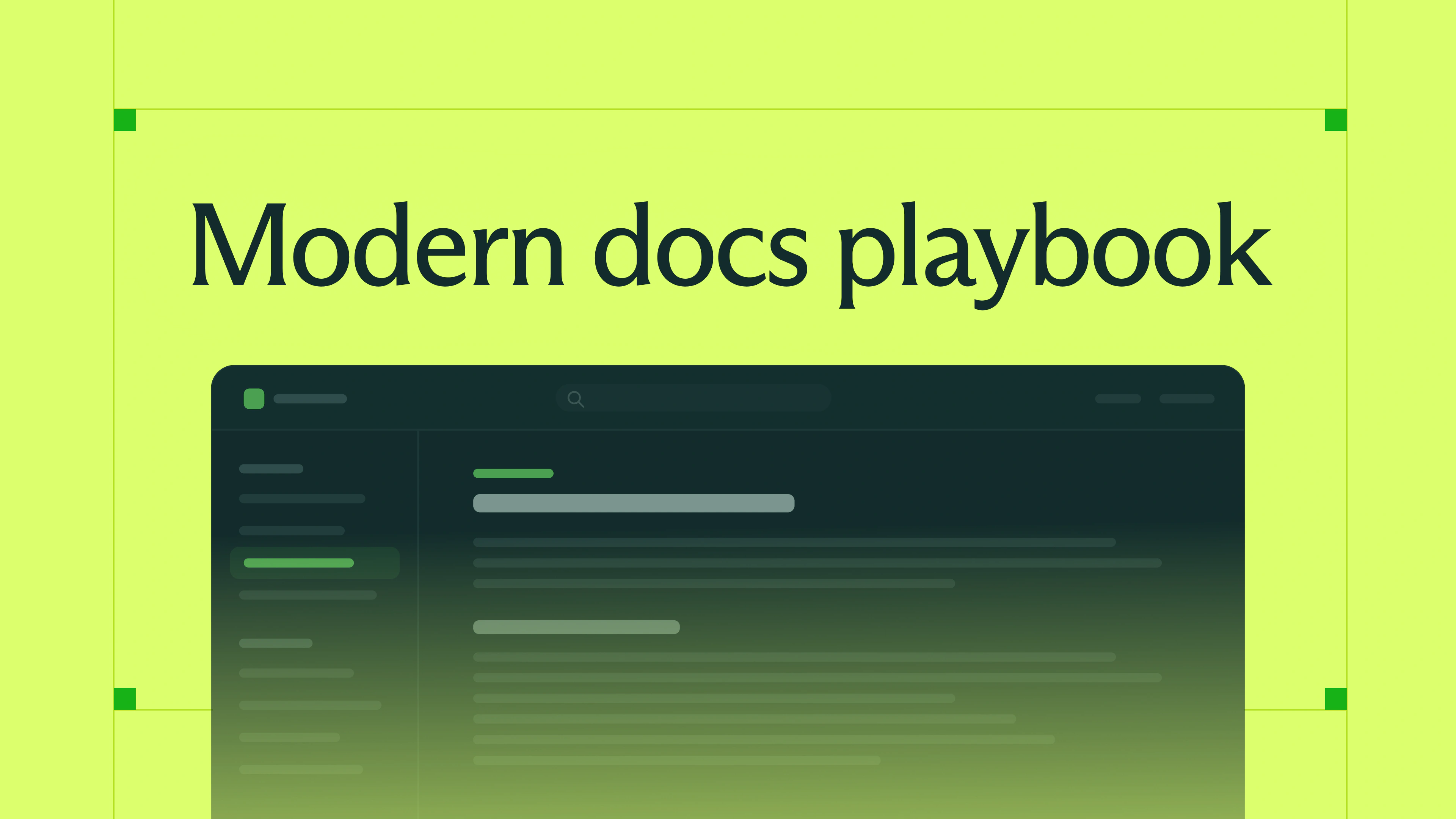 Modern docs playbook