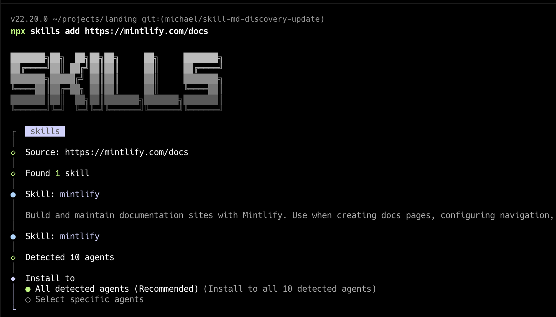 Skills discovery from a URL